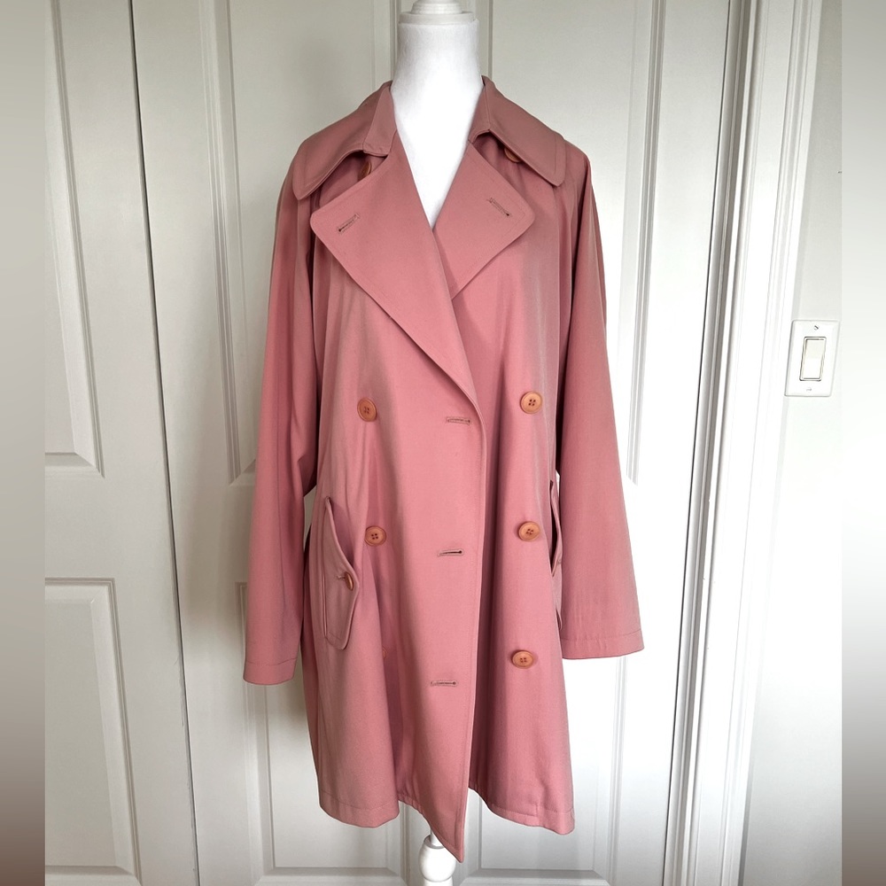Vintage Perry Ellis pink trench coat